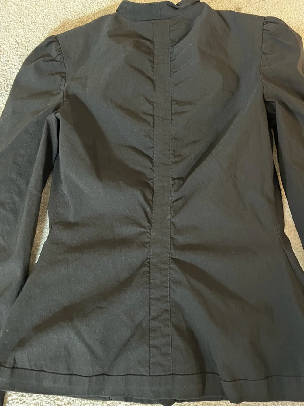 Vintage Bebe jacket Zip-up Black Blazer Y2K 90s Sz S Ruched Hard To Find #F USA